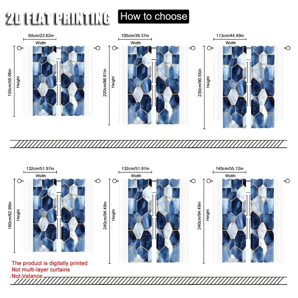 2pc    Window Drapes Geometric Patterns Versatile Durable Polyester  Without Electricity Festive Wall Decor Use for Daily home