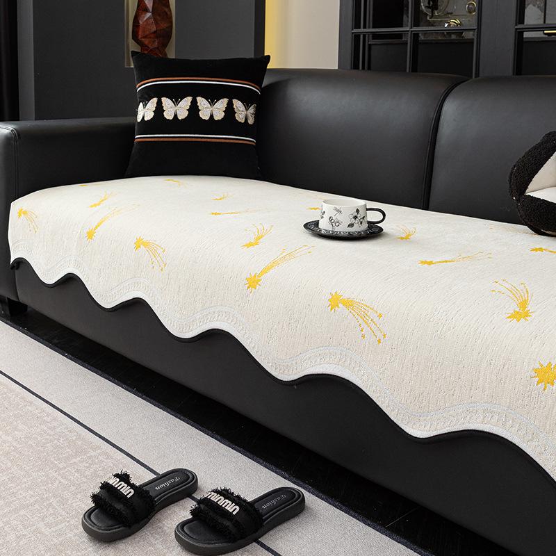 Special-Shaped Solid Color Sofa Cover Pad Light Luxury High Sense  New One-Piece Combination Sofa Cover Cover Cloth