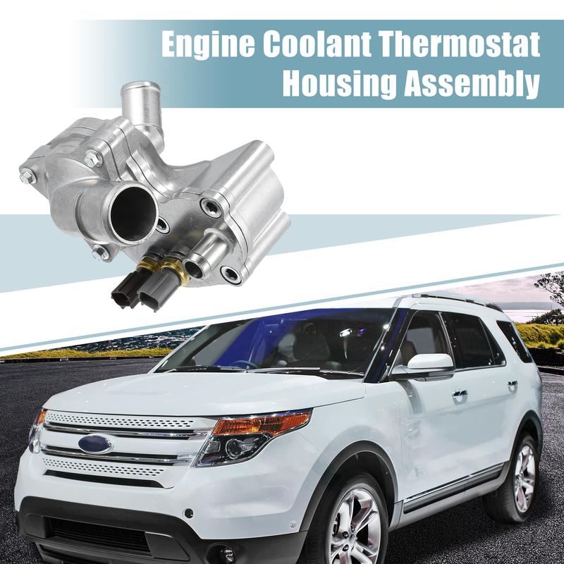 

X Autohaux Upgraded Aluminum Thermostat Housing Assembly for Ford Explorer No.4L5E8A586AB