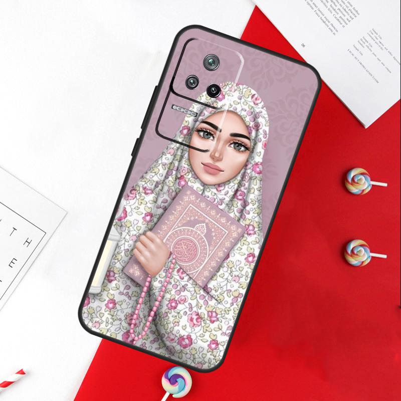 Muslim Islamic Gril Eyes Hijab Cover For Xiaomi 11T 12T 13T 14T Pro 13 14 15 Ultra POCO X7 Pro X3 X5 X6 F5 F6 M6 Pro Case