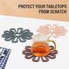 1/3PC Flower-Shaped Silicone Hot Pad Silicone Kitchen Insulation Coasters  Hot Pad For Bowls Pots Cups Non-Slip Home Dining Mat