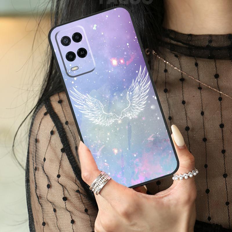 Fantasy Angel Girl Wings Case For Oppo A74 A94 A54 A80 A60 A40 A18 A38 A58 A78 A98 A96 A76 A16 A15 A17 A57 A77 A5 Pro