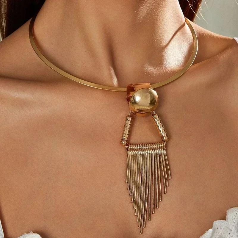 Women Exaggerate Fashion Necklace 2025 New Luxury Design Necklace Vintage Tassel Statement Long Necklace Jewelry Accessory Gifts