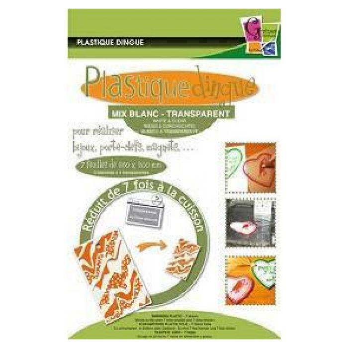 Plastique dingue Graine Creative - Pochette 7 feuilles mix Blanc/transparent