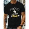 Herren Große Größen Schick Buchstabe STOLZ USA. ARMY DAD Aufdruck Rundhals-T-Shirt, Lässiges Bequemes T-Shirt, Trendiges Kurzarm-Oberteil für den Sommer, Tägliche Kleidung