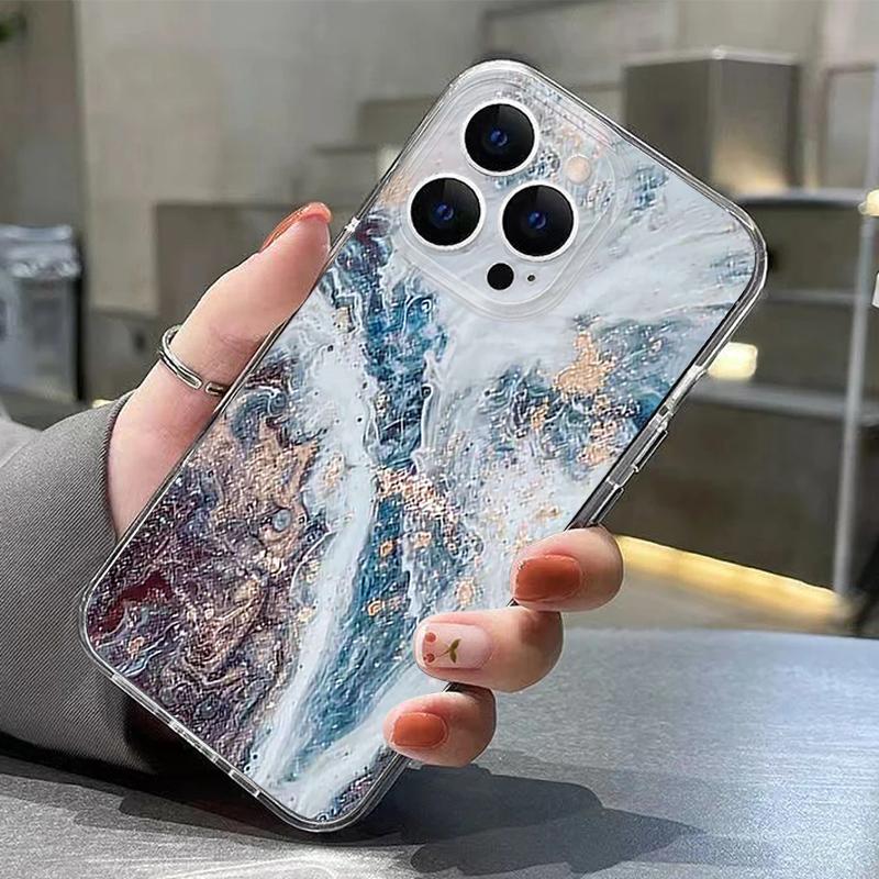 Gilding Marble Pattern Case For iPhone 17 Pro Max Coque iPhone 16 15 14 13 12 Pro Max 11 Clear TPU Silicone Soft Cover