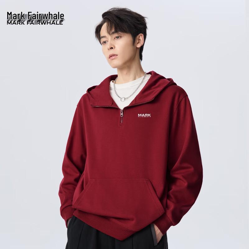 

Mark Fairwhale Men s Heavyweight American Style Half-Zip Hooded Pullover L