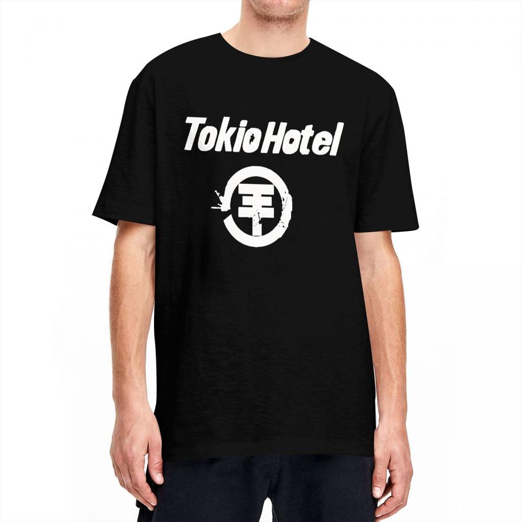 Tokio Hotel TShirt Man German Rock Music Band Streetwear Pure Cotton T Shirts Summer O Neck Hip Hop Tees Print Oversize Clothes