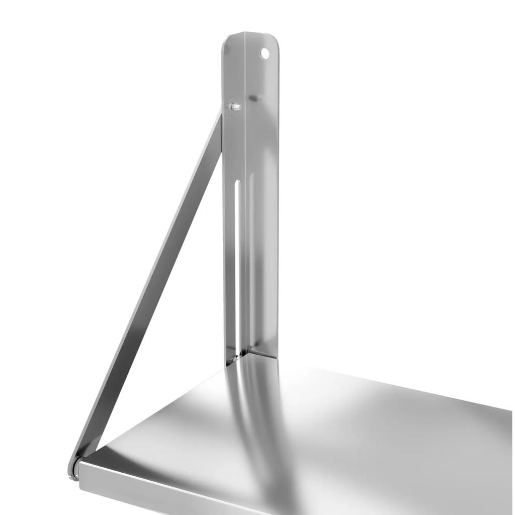 Folding stainless steel catering wall shelf up to 40 kg 60 x 30 cm