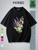Einfaches einfarbiges übergroßes Y2K-Print-T-Shirt