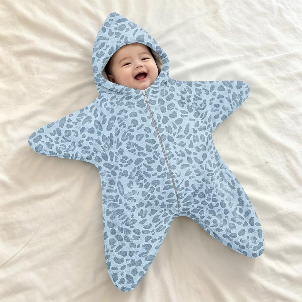 Infant Flannel Swaddle Blanket with Leopard and Polka Dot Print and, Sleep Sack Wrap, Cozy Travel Swaddle for Outdoor Use