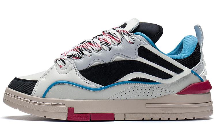 Li Ning Wave Golden Textile, Synthetic Leather Slip Resistant Cushioning Abrasion Resistant Low top Skateboard Shoes AECS073-3 44