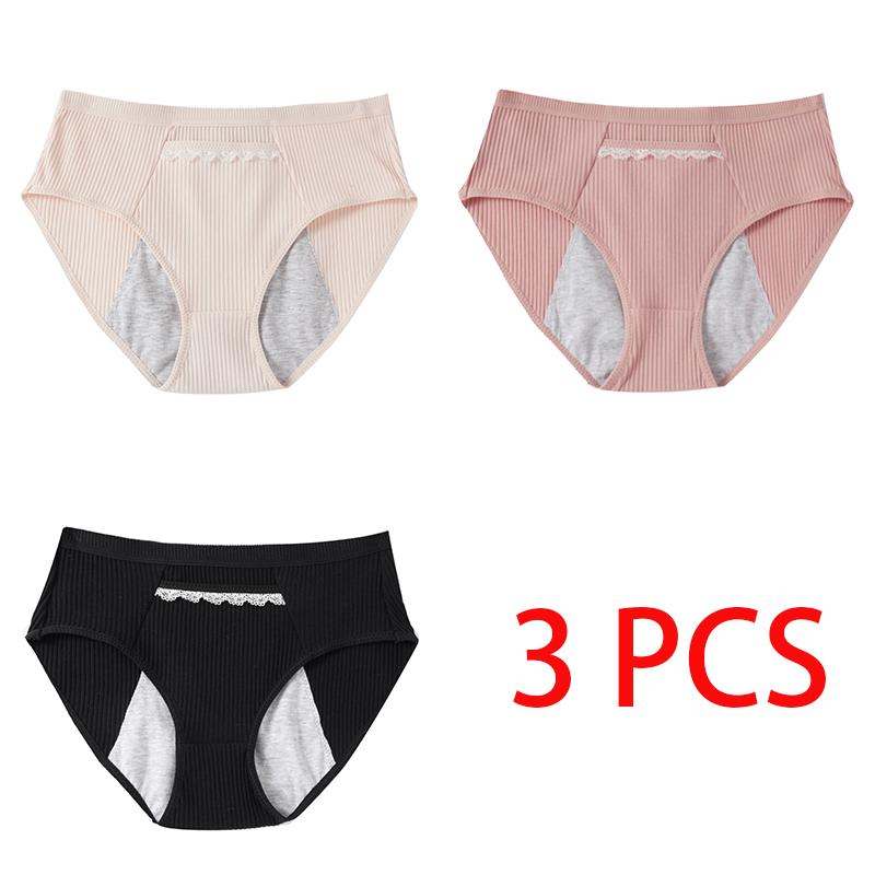 Women's Menstrual Leakage Prevention Menstrual Panties Cotton Plus Size with Pocket Trousers