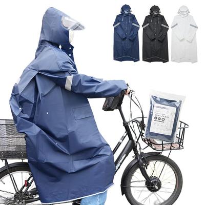 TIAMORA Płaszcz przeciwdeszczowy z podwójnym przezroczystym elementem i na plecak, długi, z odblaskami, wodoodporny, kompatybilny ze szkołą i do przechowywania, idealny na zewnątrz i