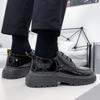Herren Streetwear Mode Business Casual Dicke Plateauschuhe Leder Hochzeit Oxford Schuhe Koreanischer Mann Formeller Schuh Freizeit Schuhe Herren