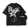 Anime Soul Eater Logo Print Gewaschenes T-Shirt Harajuku T-Shirt Unisex Damen Kurzarm Kleidung Baumwoll-T-Shirt Oberteile