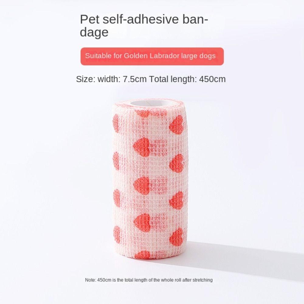 

Дышащие чехлы для лап собаки, защита от грязи, обертывание лап для питомца, для прогулок, прочный самоклеящийся бинт для питомца 7.5cm-Red Heart