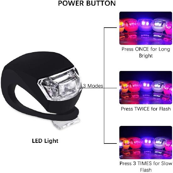 Bicycle Lights Set, Silicone LED Bike Light Clip On Bicycle Lights,Waterproof Back Bicycle Taillights Headlight for Night Riding Cycling Safety