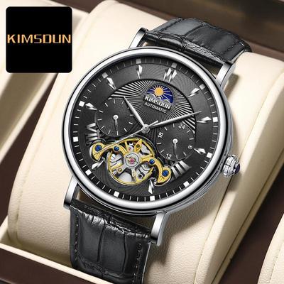 KIMSDUN New Golden Shidon Famous Name Sun Moon Xingchen Watch Men's Fully Automatic Mechanical Watch Waterproof Hollow Tubular Watches Men's Watch