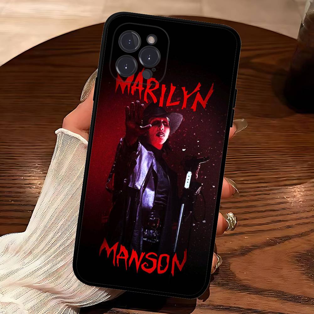 

Rock Band Marilyn Manson Phone Case For IPhone 17 16 14 15 13 12 11 Pro Max Plus Silicone Soft Cover iPhone 17 Air