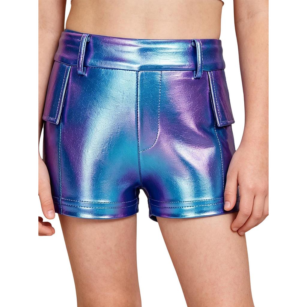 Girls Metallic Shiny Hot Pants
