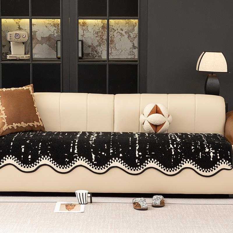 Light Luxury High-End Special-Shaped Sofa Cushion Is Universal In All Seasons  New One-Piece Straight Row Non-Slip Leather Sofa Cover