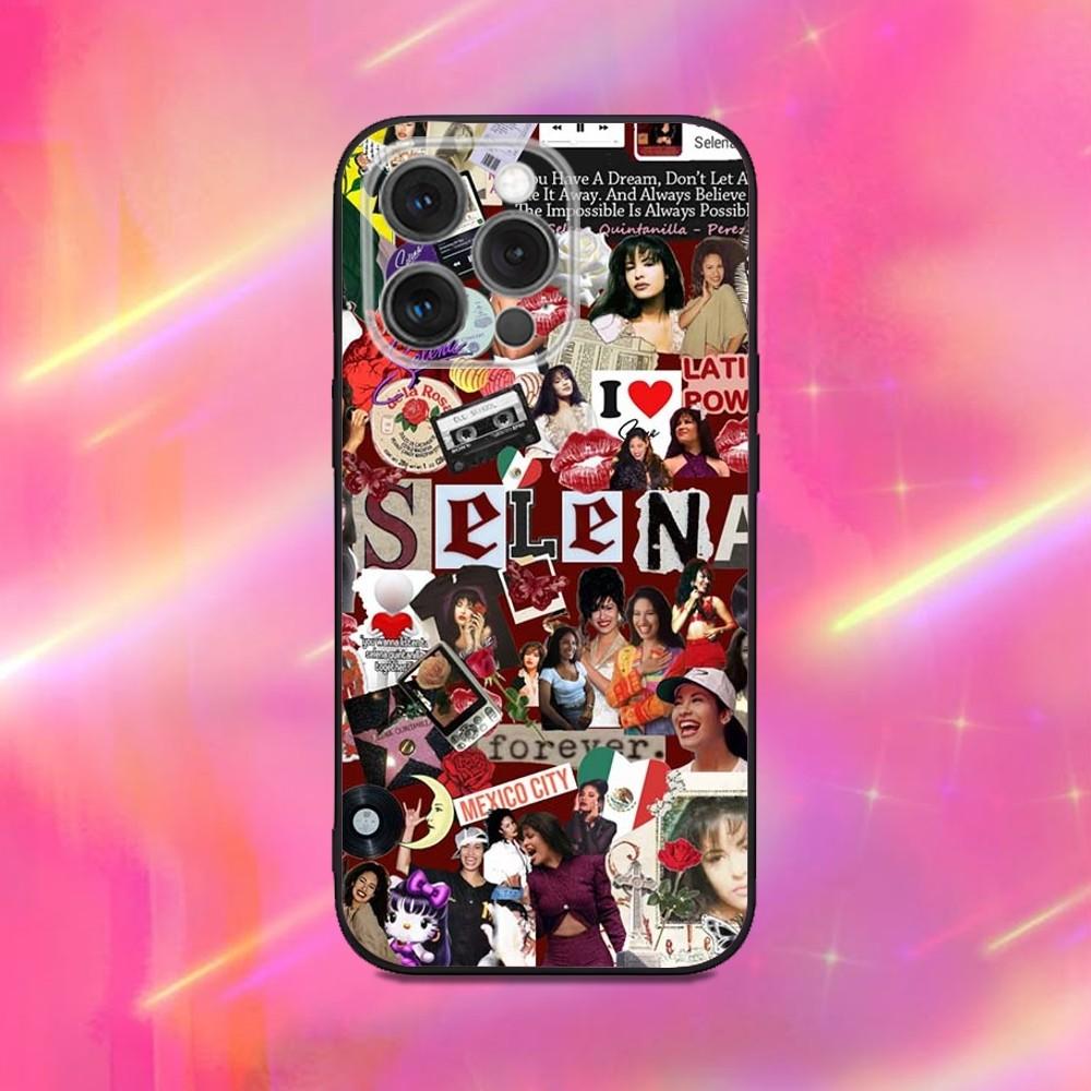 S-Selena Quintanilla Phone Case For iPhone 16,15,14,13,12,11,Pro,Max,Plus,X,XS,XR,SE,8,7,Mini,Soft Silicone Black Case