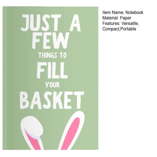 Just A Few Things Green Notebook Easter-Themed Creative Notepad with 21 Writing Prompts Compact Writing Journal for Gift Baskets