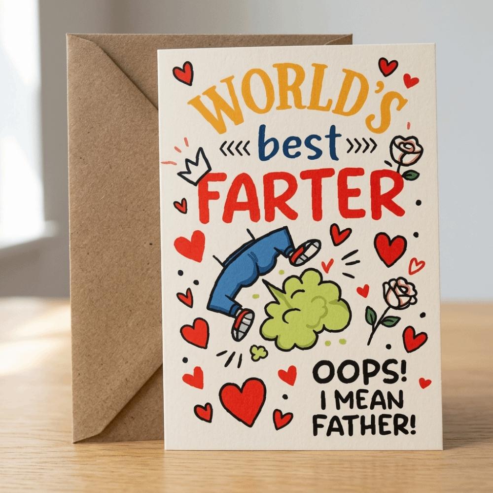 With Envelope Dad Greeting Card Humorous Message Father's Day Gifts Invitation Card For Papa