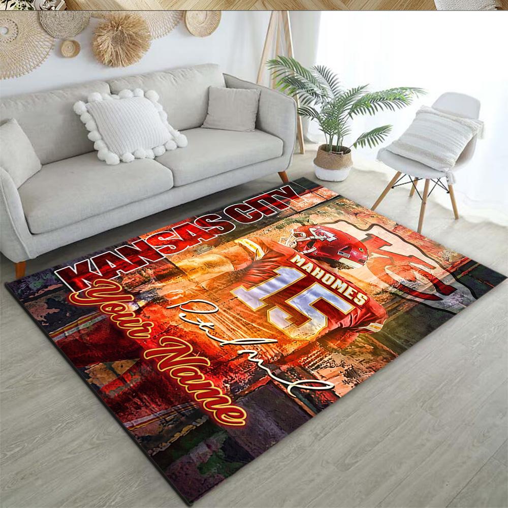Kansas City Football Personalized Name Carpet Perfect For Hallway Outdoor Decorate Room Dormitory Antislip Rug Decorate Offices Spiritual Gift