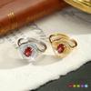 S925 Sterling Silber Ring Damen Naturkristallstein Romantisch Rose Gebürstete Handwerkskunst Leichter Luxus Nischenschmuck