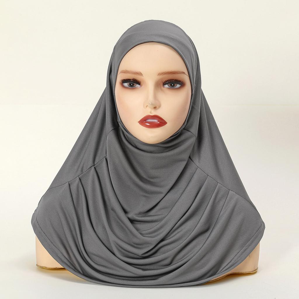 Large Plain Muslim Ethnic Scarf Women Hijab Islamic Muslim Hijab Instant Turban Arabic Scarfs Khimar Fashion Ramadan Headwraps