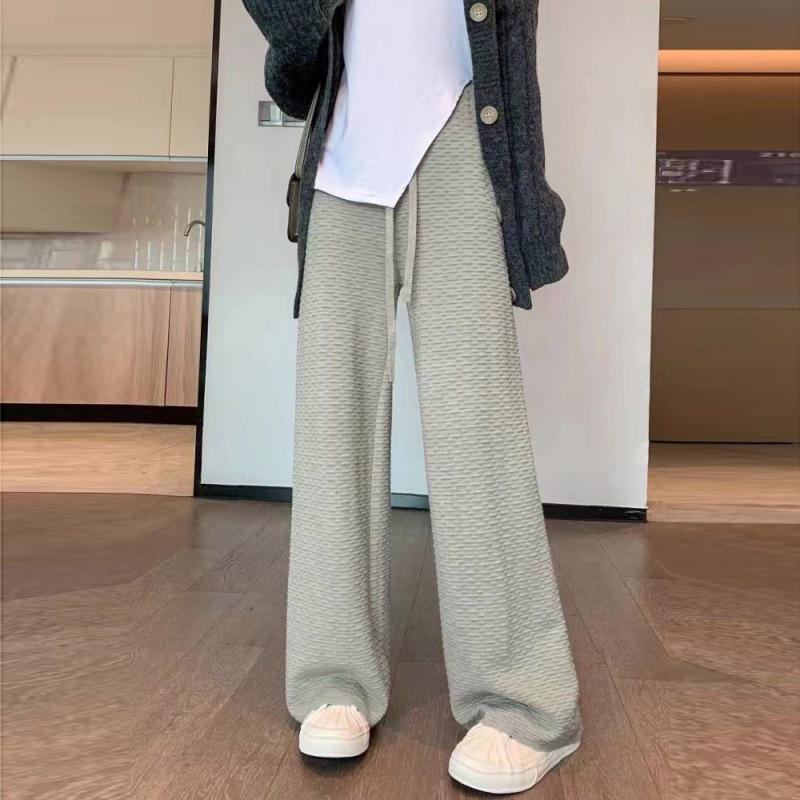 

Женские осенне-зимние однотонные трикотажные брюки-клеш с высокой талией One Size