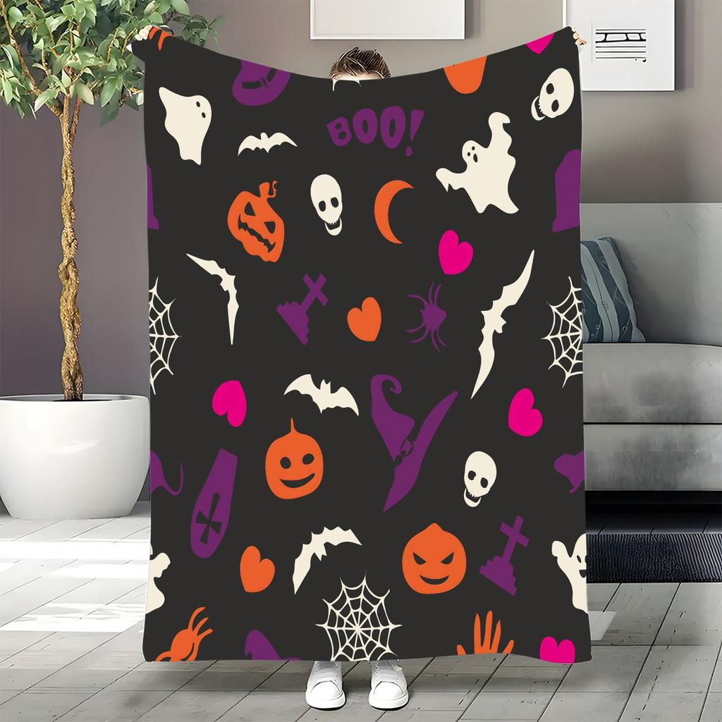 Koc z nadrukiem na Halloween