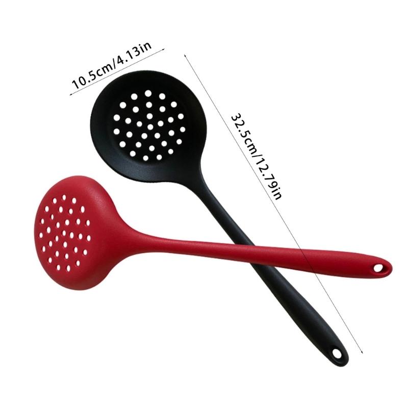 Set of 2 Kitchen Strainer Spoon Silicone Skimmer Slotted Spoon Strainer Ladle Strainer Spoon for Draining and Cooking