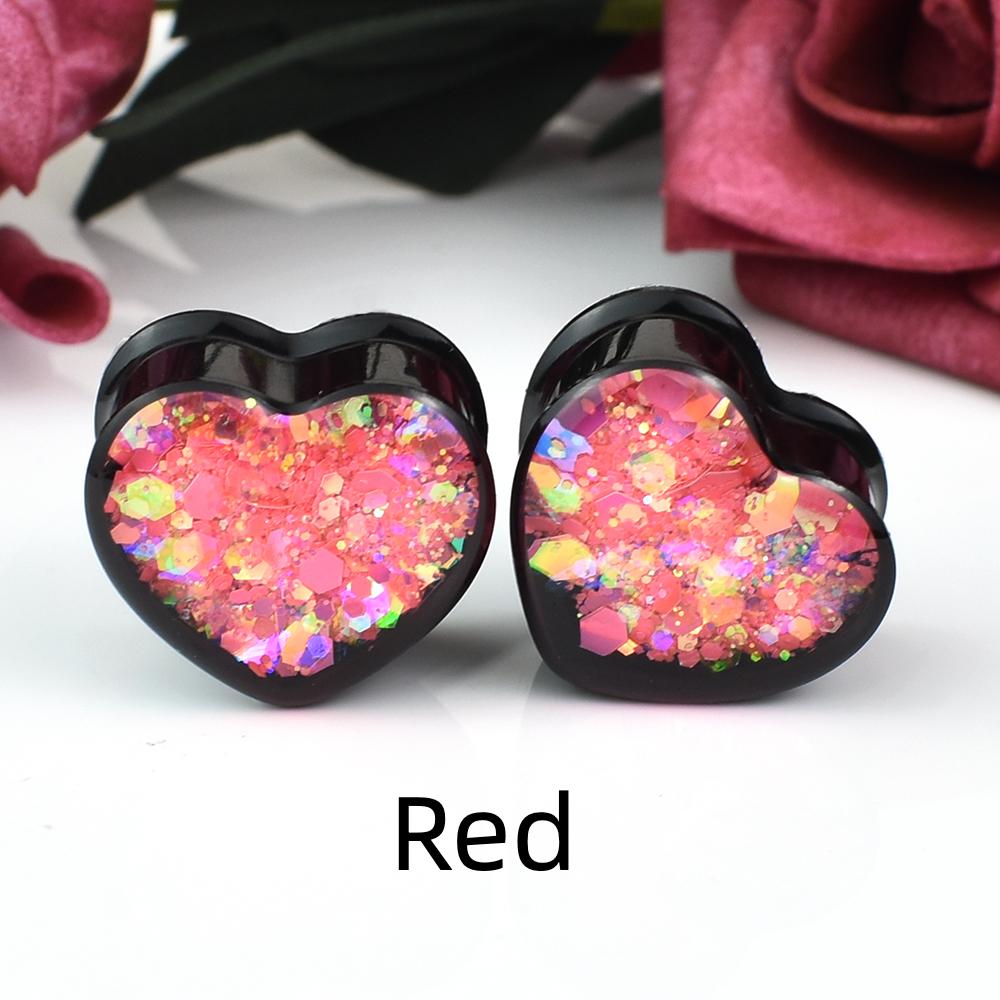 6–30 mm süße Herz-Ohrmessgeräte, Tunnel und Plugs, Ohrdehner, Expander, Körperschmuck für Damen und Herren