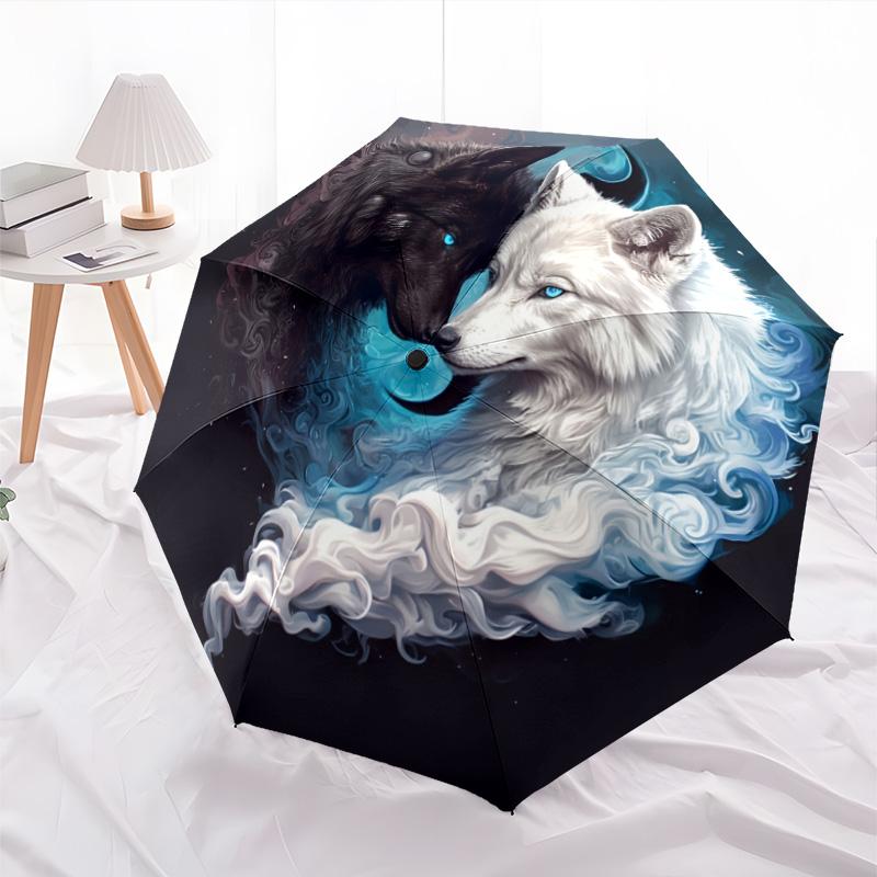 1pc animal Umbrella Portable Folding Umbrella Iron Frame Hole Bone Structure Outdoor Home Umbrella