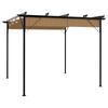 vidaXL Taupe Retractable Roof Pergola 3x3 M Steel 180 G/m²