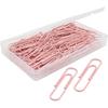 Paper Clip, Large Paper Clips, Jumbo, 50mm, 2 Inches, Smooth, 100 Pcs/Box (Light Pink)