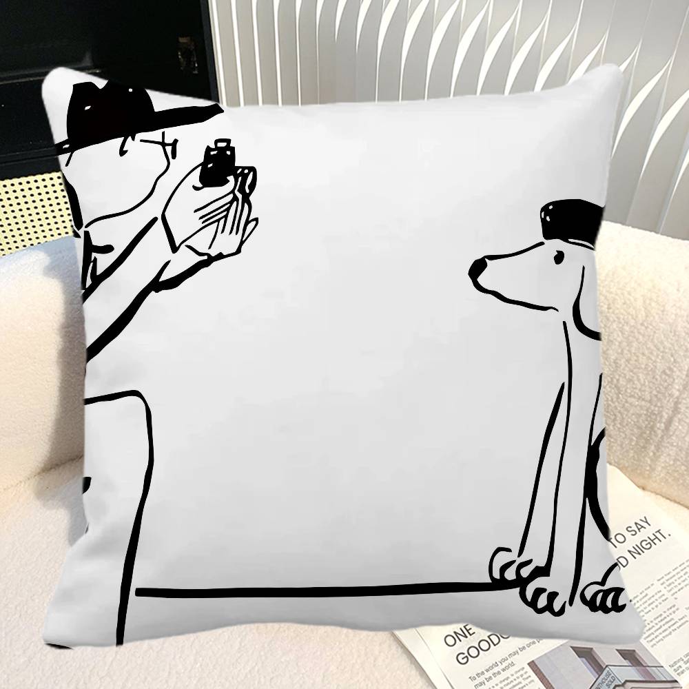 Modern Korean Black And White Love Theme Pillow Case Square Pillow Bedroom Sofa Leisure Comfort Cushion Car Home Decoration