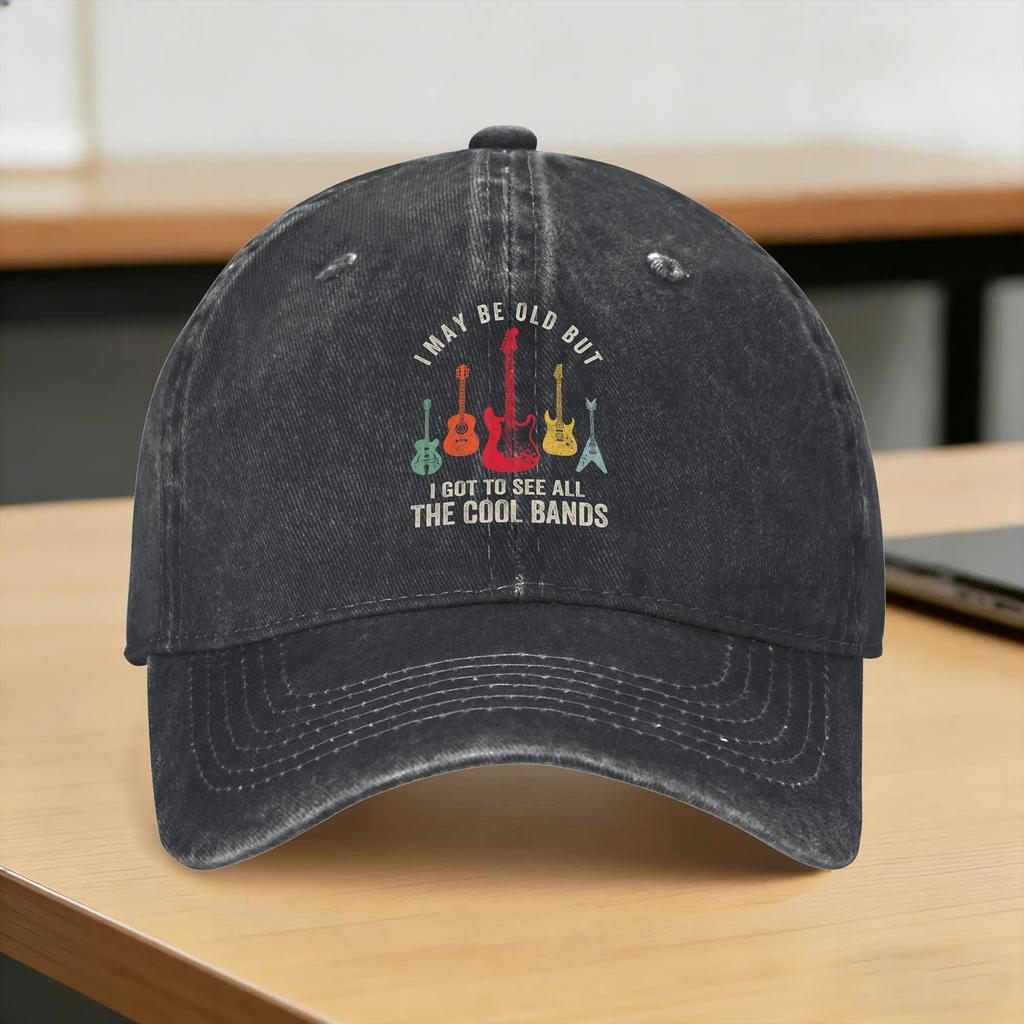 Summer I May Be Old But I Got To See All The Cool Bands Funny Quote Baseball Cap Sun Sun Visor Custom Diy Washed Trucker Hat