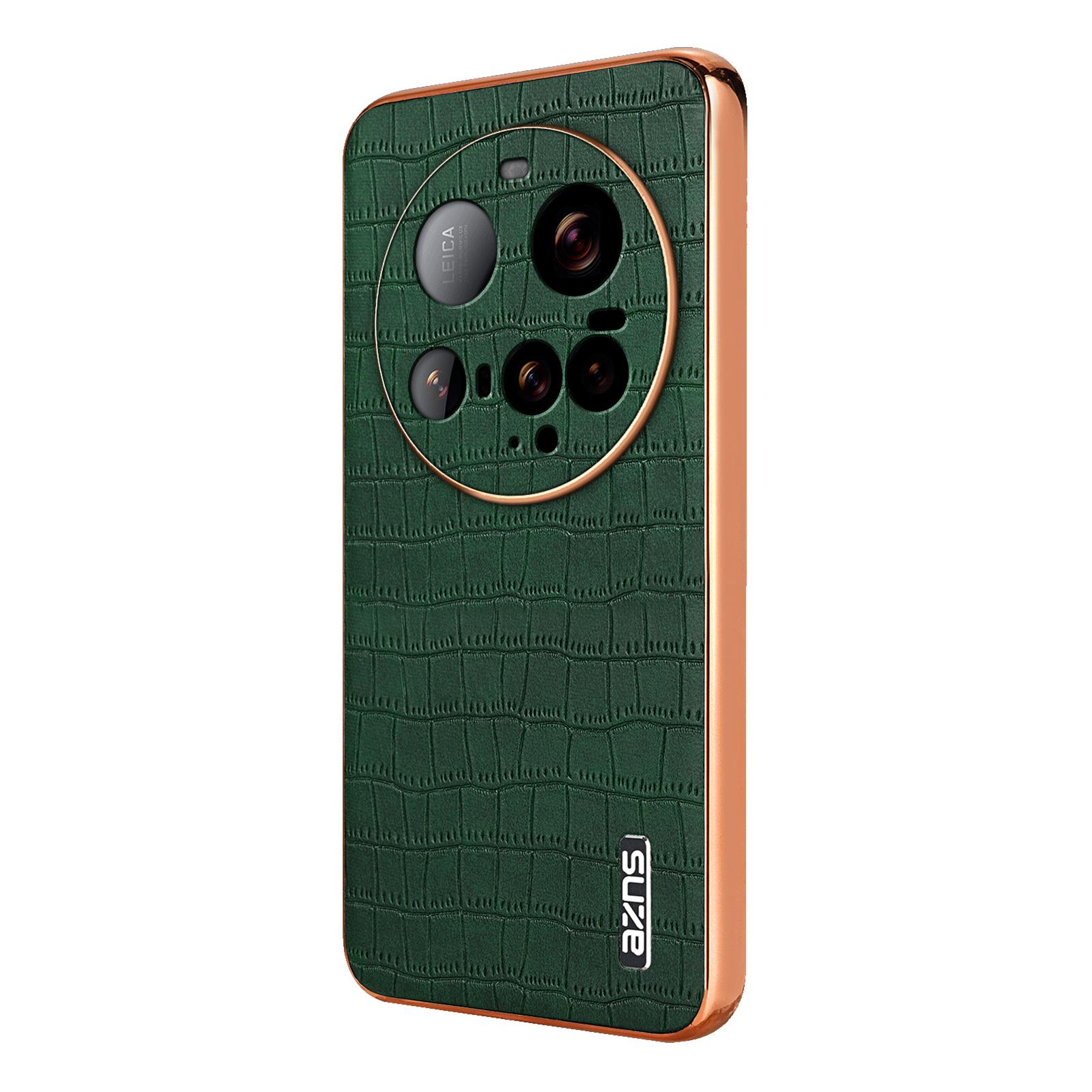 

AZNS For Xiaomi 15 Ultra Case Electroplating Crocodile Texture PU+TPU Phone Cover Green