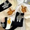 Cartoon Cute Cat Socks Creative Casual 3D Mid Socks Weat Anti Odor Breathable Soft Socks Ankle Foot Cover Clothes Accessories