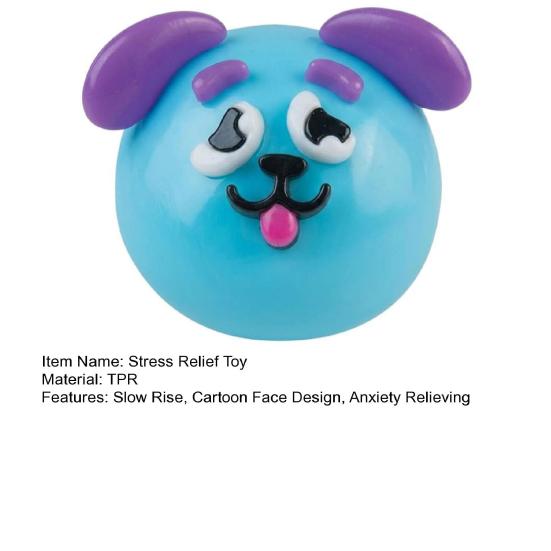 1/2/5Pcs Dog Face Squeeze Toy, Moldable Slow Rise Cartoon Expression Stress Ball, Relaxing Anxiety Relieving Face Fidget Toy for Home,