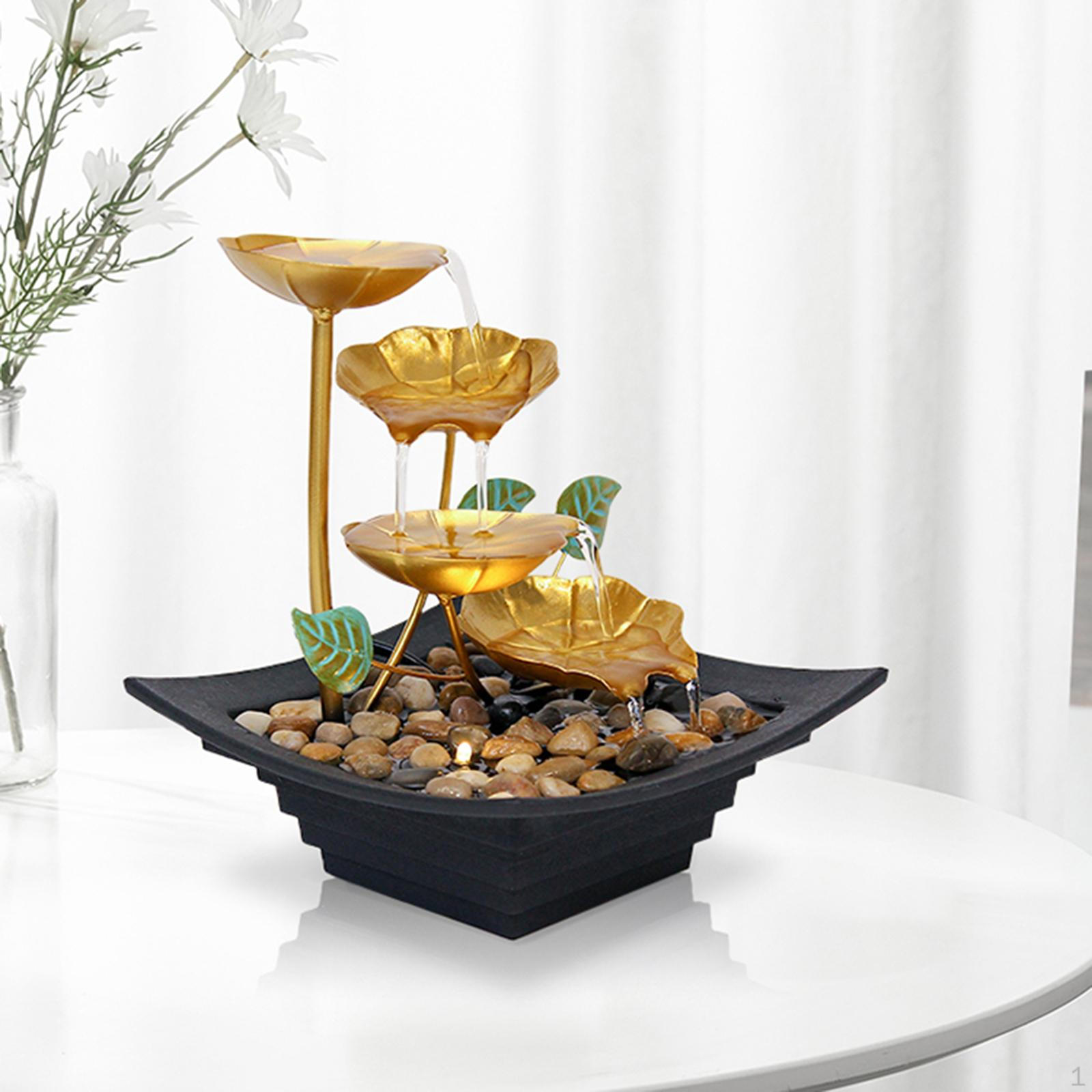 4 Tier Tabletop Water Fountain for Desktop Patio Feng Shui Ornament