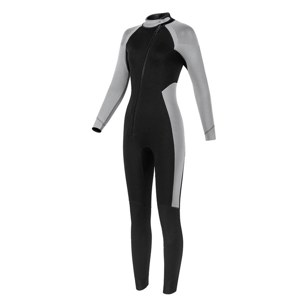 3MM Womens Wetsuit Full Body Surfing Swimwear Thickened Warmth Cold Proof Snorkeling Winter Swimming Wet Suit Black