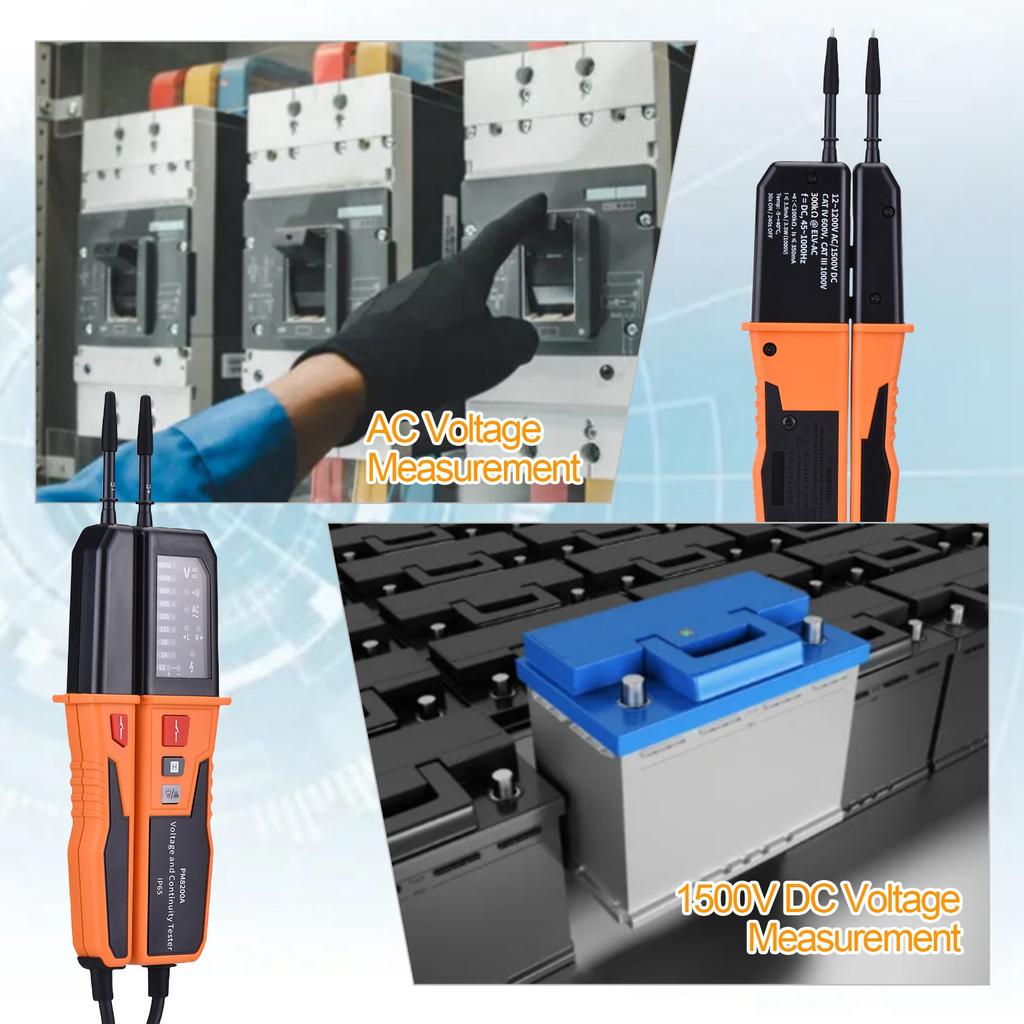 Voltage and Continuity Tester, Electrical Tester with IP65 Protection, AC DC Voltage Detector for Home and Professional