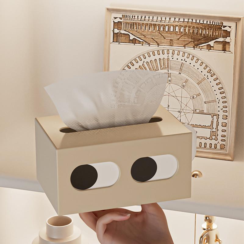 1PC Tissue Multi-Functional Creative Desktop-Suitable Funny Face Home-Use Holder Compact Box Drawer-Type 18x12x9.5cm