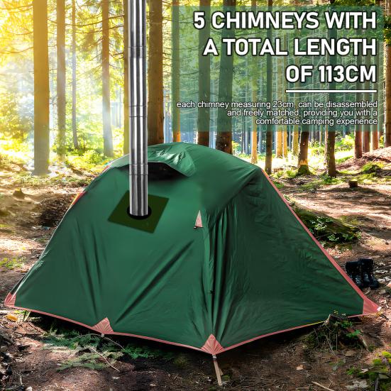 Wood Burning Stove, Folding Portable Wood Stove, Tent Stove for Heating, Camping Stove include