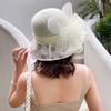 Elegant Wide Brim Bridal Tea Party Wedding Hat UV Protection Breathable Organza Hat Sun Hat Summer